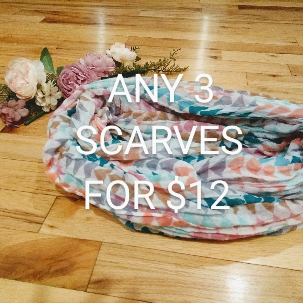 ANY 3 SCARVES FOR $12